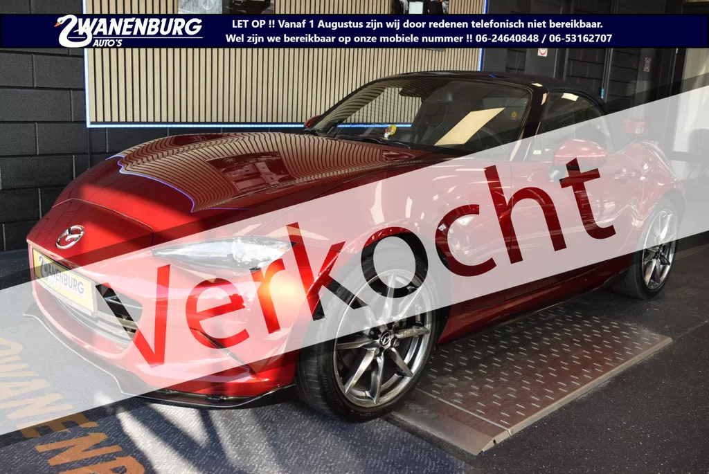 Mazda MX-5 2.0 SkyActiv-G 184 Sportive Airco, Navi, Cruise Control, Recaro stoelen, Nieuwstaat !!, Km 25750 !!